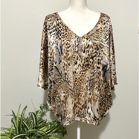 Chico’s Plus Size 3 Animal Print V-Neck Blouse - Picture 11 of 13